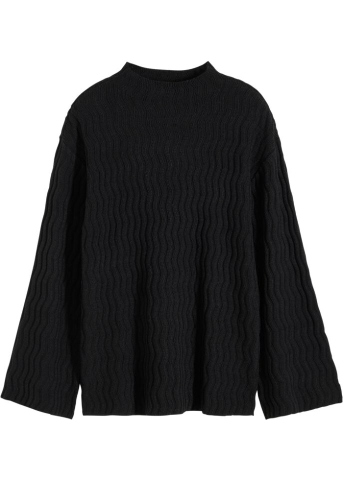 Свитер со структурой Bodyflirt, черный 
Свитер со структурой Bodyflirt, черный