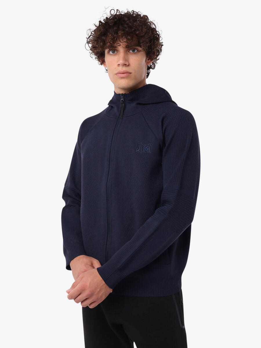 JAKED Темно-синяя мужская синтетическая толстовка для фитнеса
JAKED Темно-синяя мужская синтетическая толстовка для фитнеса