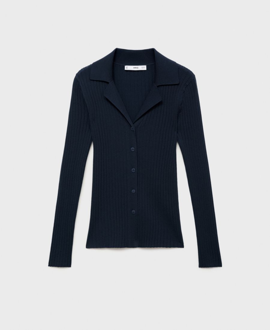 Женский кардиган с ребристым воротником MANGO, Dark Navy
Женский кардиган с ребристым воротником MANGO, Dark Navy