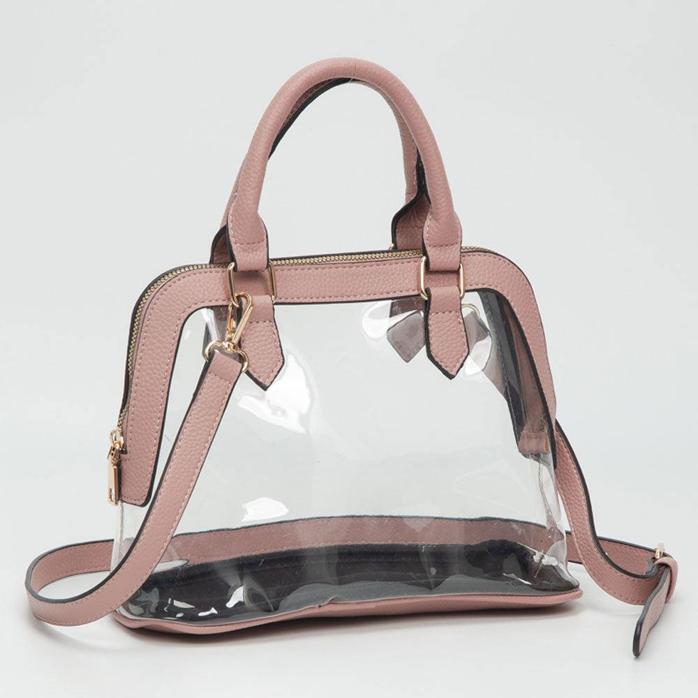 Прозрачная структурированная сумка с ручкой и наплечным ремнем из искусственной кожи FASHNZFAB, розовый
Прозрачная структурированная сумка с ручкой и наплечным ремнем из искусственной кожи FASHNZFAB, розовый