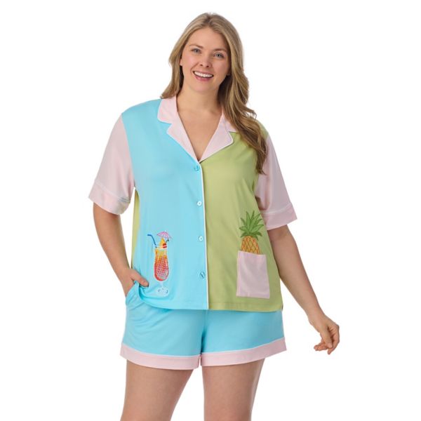 Пижамный комплект с короткими рукавами и пуговицами спереди большого размера Beauty Sleep Social, цвет cariblue
Пижамный комплект с короткими рукавами и пуговицами спереди большого размера Beauty Sleep Social, цвет cariblue