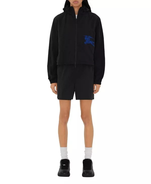 Укороченная нейлоновая куртка с капюшоном Burberry, черный
Укороченная нейлоновая куртка с капюшоном Burberry, черный