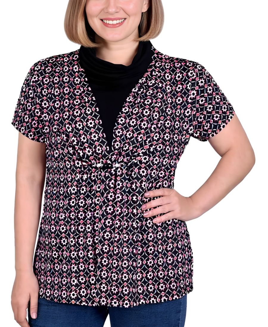 Топ с коротким рукавом и воротником-хомутом больших размеров NY Collection, Hibiscus
Топ с коротким рукавом и воротником-хомутом больших размеров NY Collection, Hibiscus