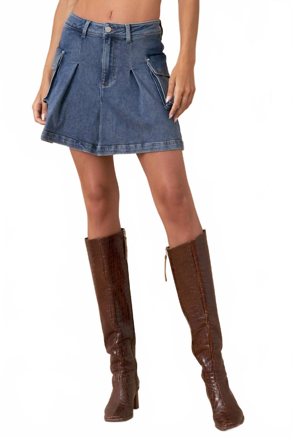 Insane Gene Джинсовая юбка-карго синего цвета
Insane Gene Джинсовая юбка-карго синего цвета