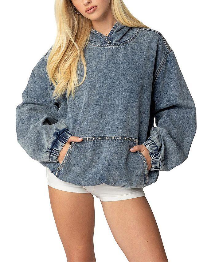 Марни объемный джинсовый худи с заклепками Edikted, синий
Марни объемный джинсовый худи с заклепками Edikted, синий