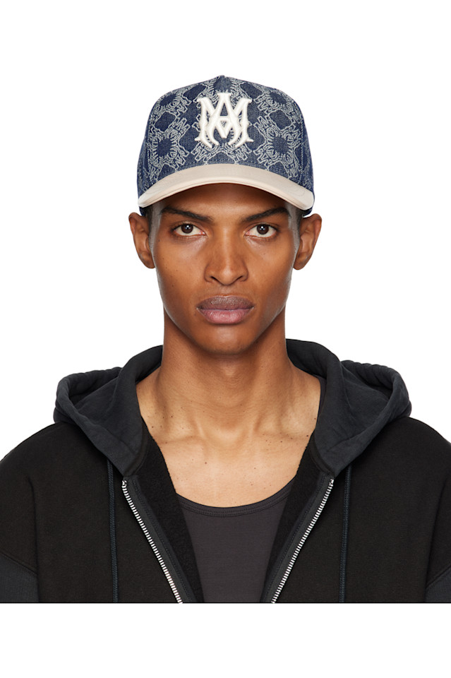 Кожаная кепка с джинсовым козырьком Amiri, индиго
Кожаная кепка с джинсовым козырьком Amiri, индиго