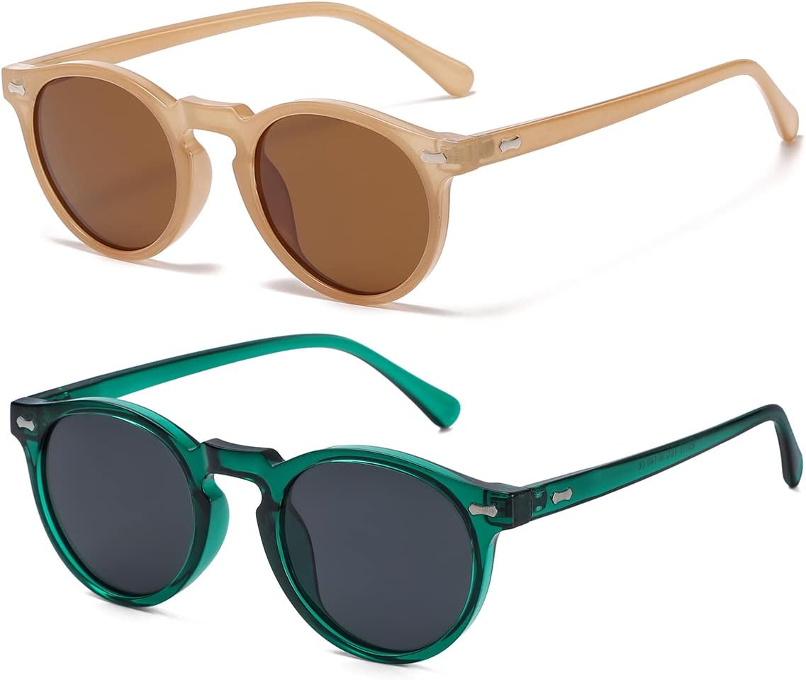 NIDOVIX Винтажные поляризованные солнцезащитные очки для мужчин и женщин, круглые, в стиле ретро, классические, модные, с защитой от УФ-излучения UV400, Two Pack: (Amber/Brown+green/Grey)
NIDOVIX Винтажные поляризованные солнцезащитные очки для мужчин и женщин, круглые, в стиле ретро, классические, модные, с защитой от УФ-излучения UV400, Two Pack: (Amber/Brown+green/Grey)