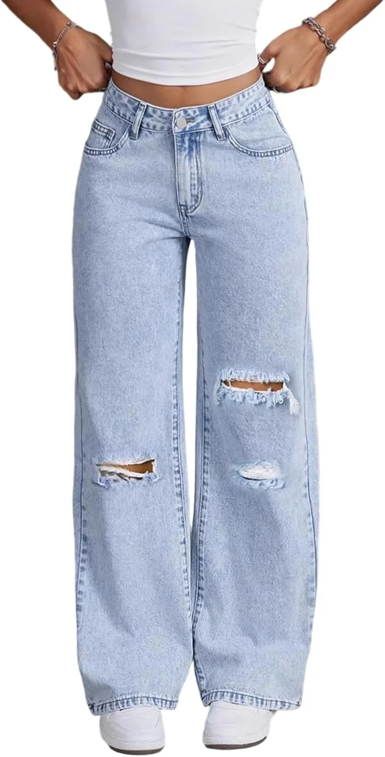 Женские джинсы с потертостями в стиле casual, винтажные, с высокой посадкой HYYGOCCTV
Женские джинсы с потертостями в стиле casual, винтажные, с высокой посадкой HYYGOCCTV