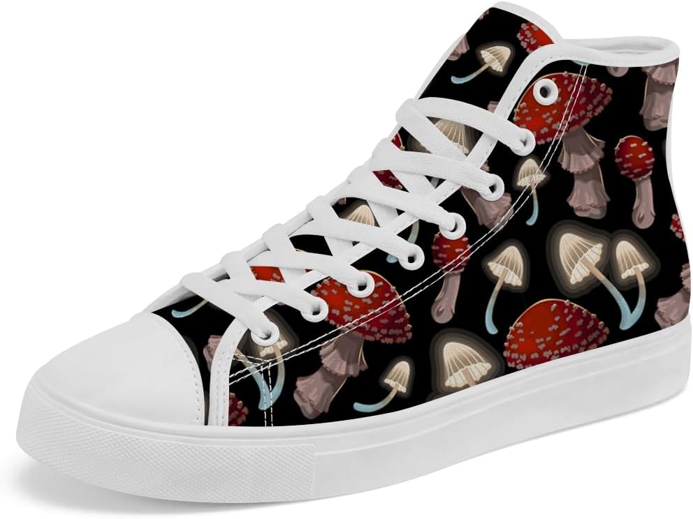 Женские и мужские высокие кеды на канве с изображением красного гриба, с шнуровкой, повседневная обувь Chebing
Женские и мужские высокие кеды на канве с изображением красного гриба, с шнуровкой, повседневная обувь Chebing