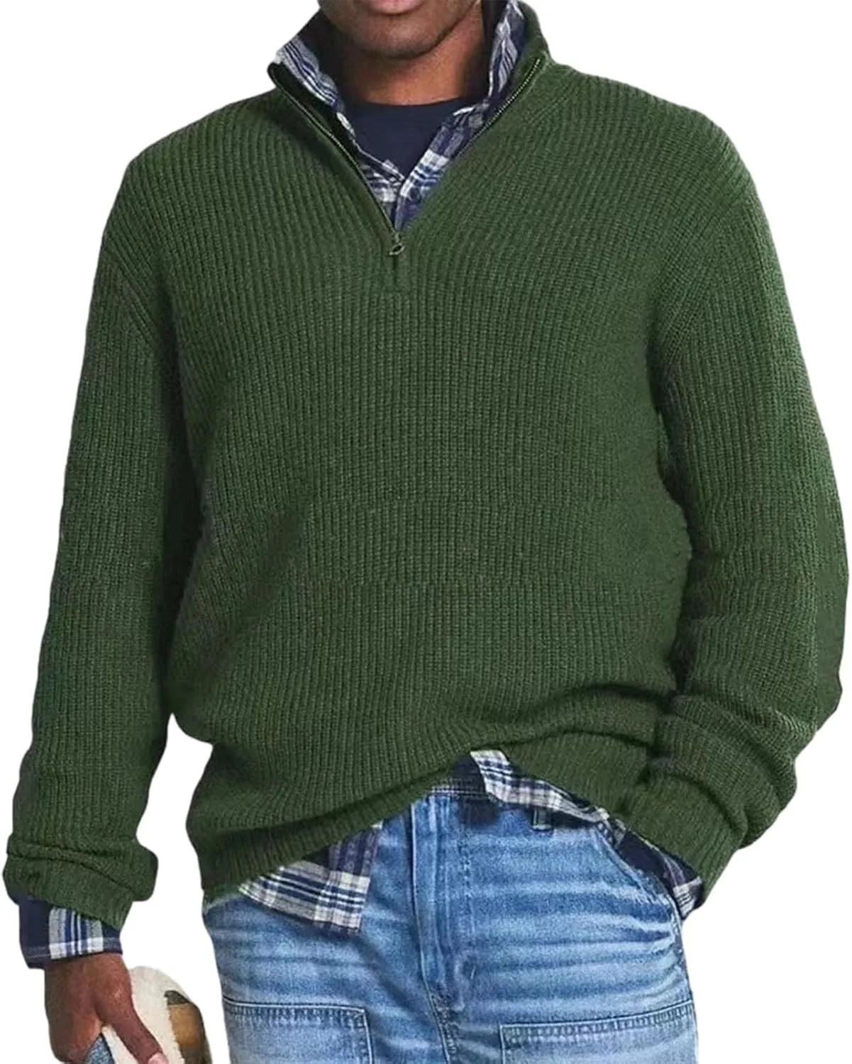 Мужской свитер с четвертью молнии и воротником-стойкой, рифленый, повседневный
Мужской свитер с четвертью молнии и воротником-стойкой, рифленый, повседневный