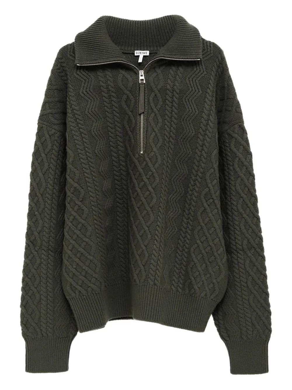 Вязаный свитер с молнией до середины воротника LOEWE, зеленый
Вязаный свитер с молнией до середины воротника LOEWE, зеленый