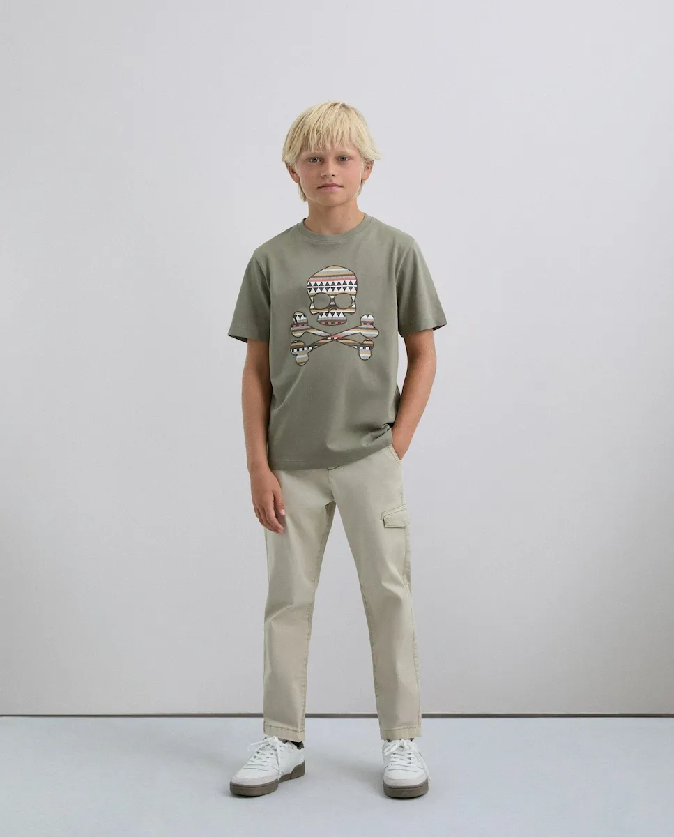 Детская футболка с коротким рукавом и черепом Scalpers, хаки
Детская футболка с коротким рукавом и черепом Scalpers, хаки