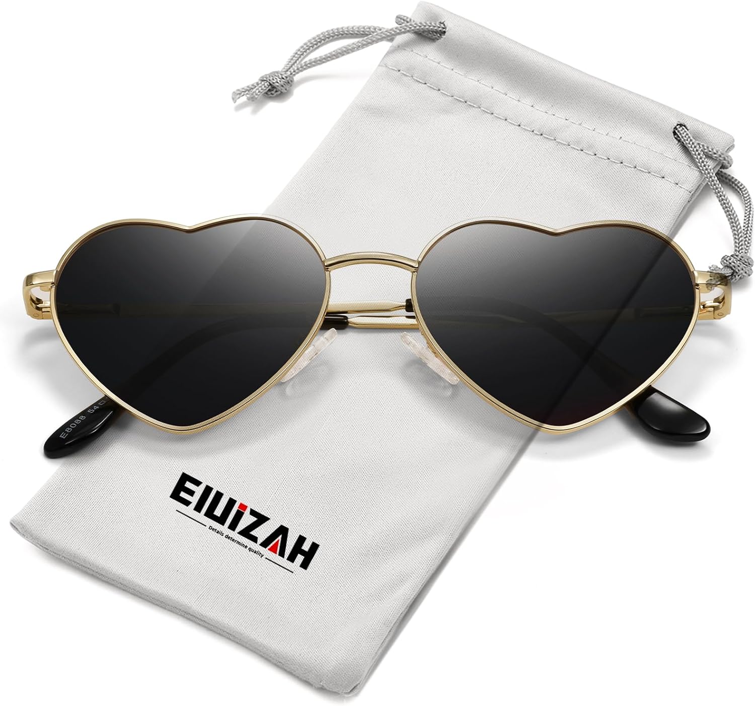 Поляризованные солнцезащитные очки Eiuizah в форме сердца для женщин и мужчин - милые, модные солнцезащитные очки с металлической оправой и линзами с защитой UV400, A4 Gold Frame/Black Lenses
Поляризованные солнцезащитные очки Eiuizah в форме сердца для женщин и мужчин - милые, модные солнцезащитные очки с металлической оправой и линзами с защитой UV400, A4 Gold Frame/Black Lenses