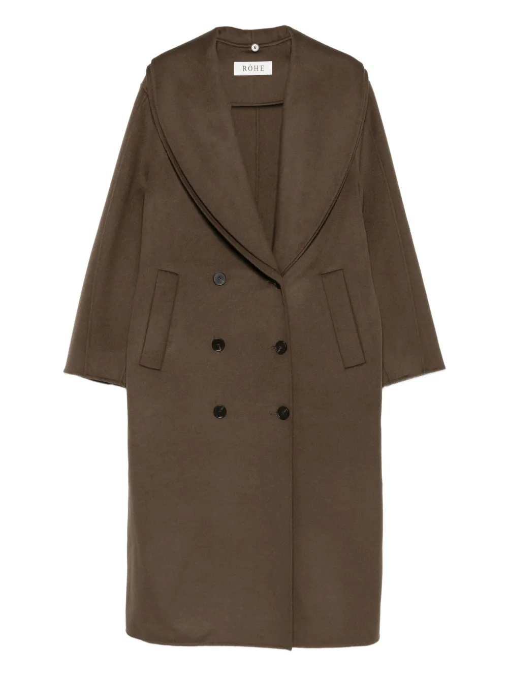 Двубортное пальто с шалевым воротником Róhe, коричневый
Двубортное пальто с шалевым воротником Róhe, коричневый