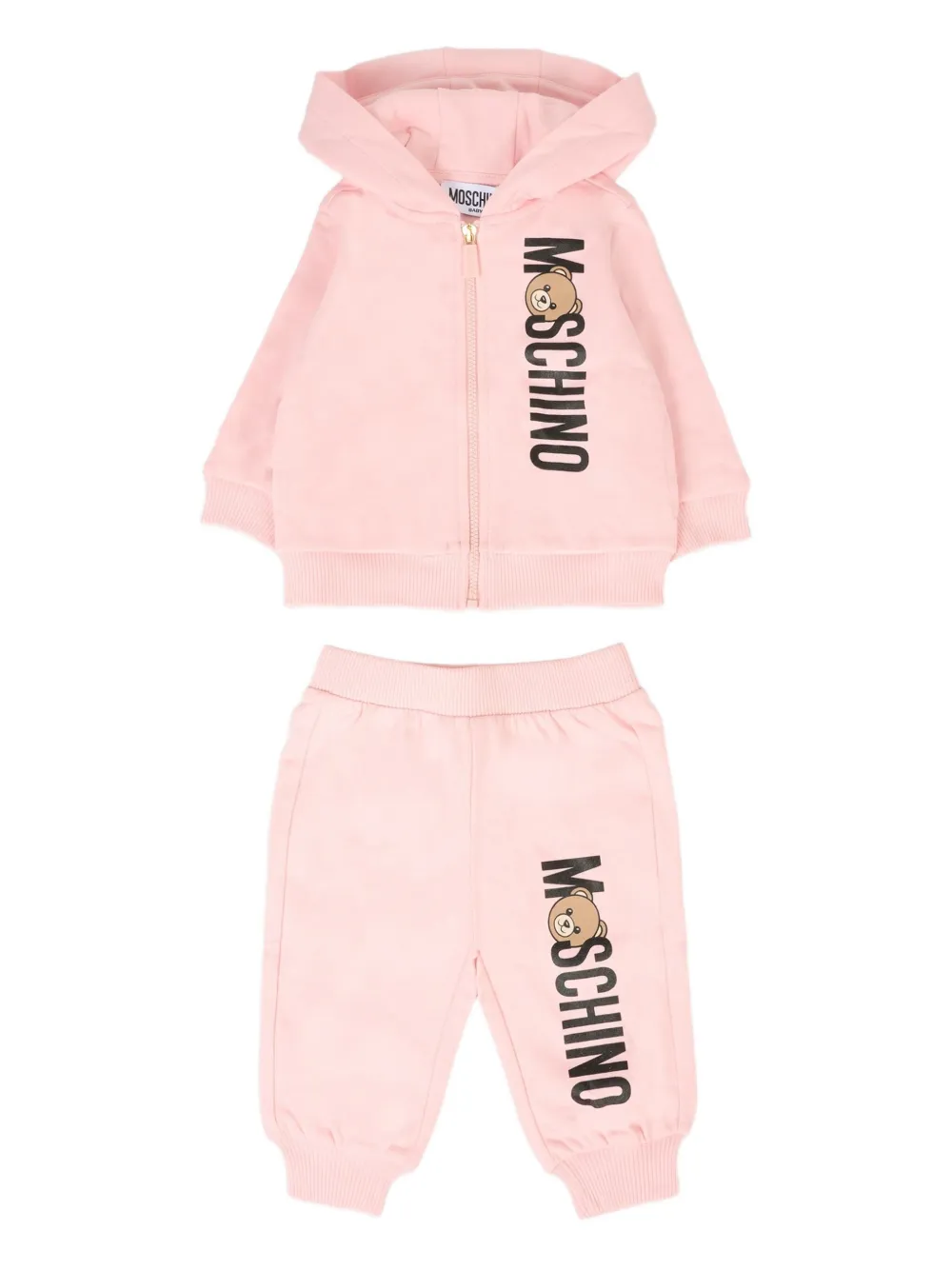 Спортивный костюм с логотипом Moschino Kids, розовый 
Спортивный костюм с логотипом Moschino Kids, розовый