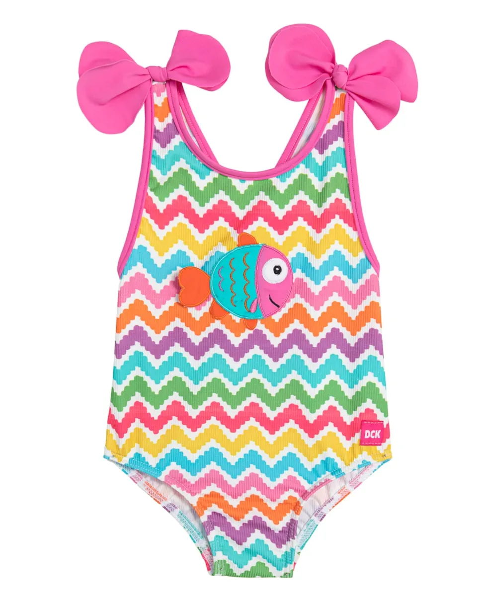 Детский купальник с зигзагообразным принтом и завязками на бретелях Dolores Cortés, многоцветный
Детский купальник с зигзагообразным принтом и завязками на бретелях Dolores Cortés, многоцветный