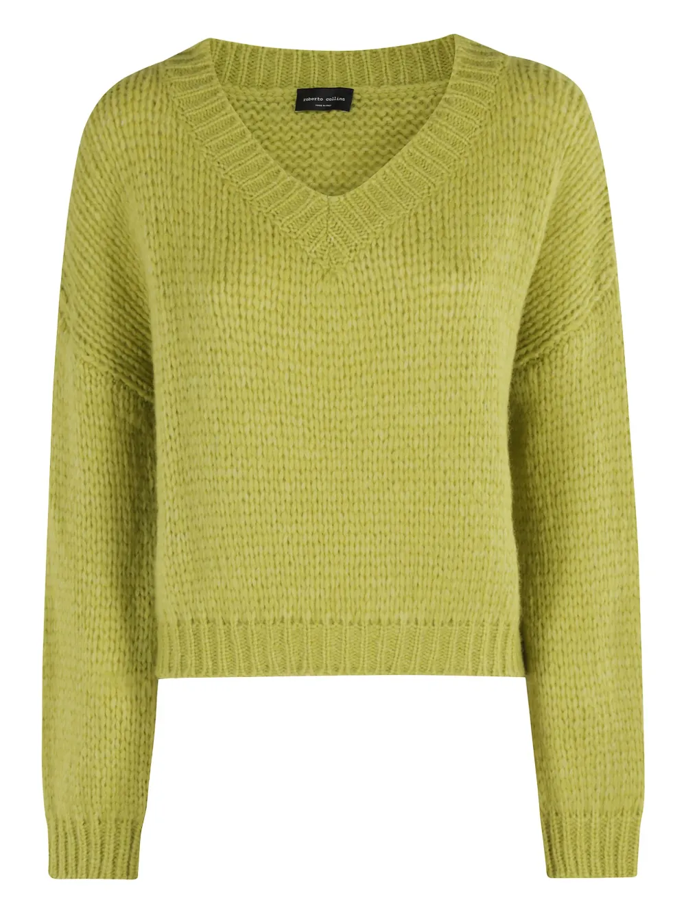 Вязаный свитер с V-образным вырезом Roberto Collina, зеленый
Вязаный свитер с V-образным вырезом Roberto Collina, зеленый