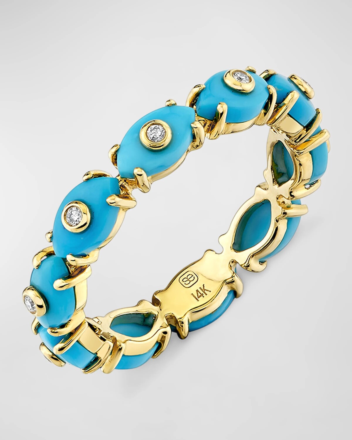 Крошечное кольцо вечности с резным камнем Sydney Evan
Крошечное кольцо вечности с резным камнем Sydney Evan