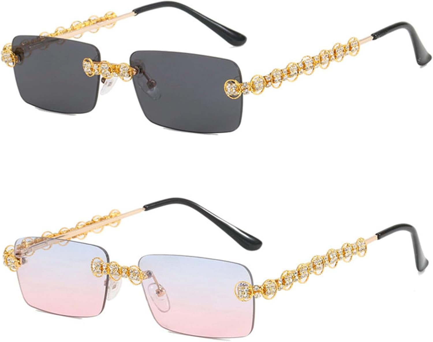 Солнцезащитные очки Willochra без оправы со стразами, женские, с кристаллами, сверкающими бриллиантами, прямоугольной формы, блестящие, для вечеринок, 2pcs-black&blue Pink
Солнцезащитные очки Willochra без оправы со стразами, женские, с кристаллами, сверкающими бриллиантами, прямоугольной формы, блестящие, для вечеринок, 2pcs-black&blue Pink