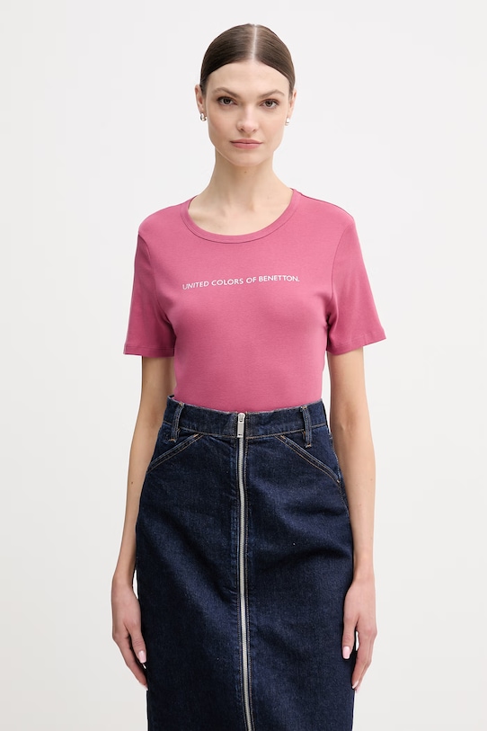 Хлопковая футболка United Colors of Benetton, розовый
Хлопковая футболка United Colors of Benetton, розовый