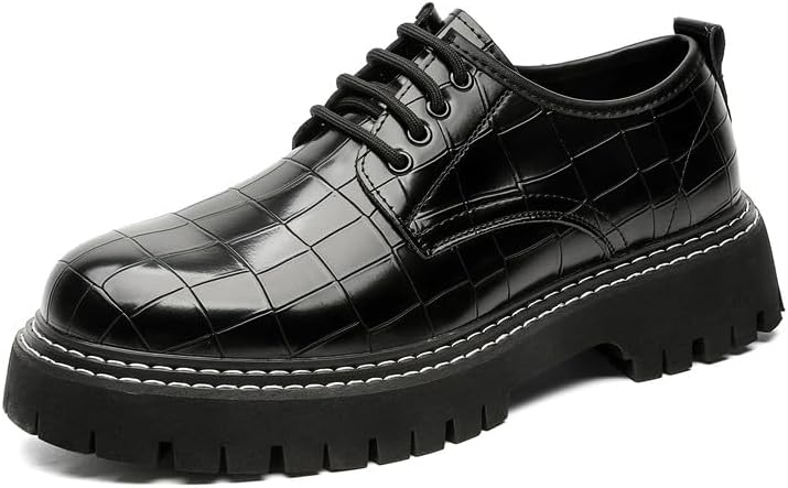 Мужские оксфорды Santimon с тиснением под крокодила, массивная платформа, деловые туфли с нескользящей подошвой, шнуровка, повседневная деловая обувь, черный
Мужские оксфорды Santimon с тиснением под крокодила, массивная платформа, деловые туфли с нескользящей подошвой, шнуровка, повседневная деловая обувь, черный
