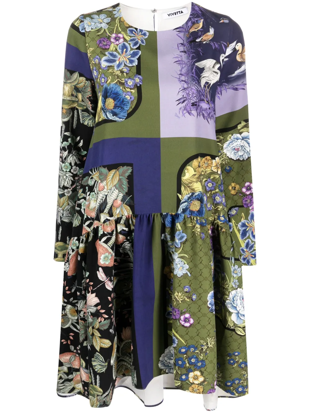 Платье с многоярусной юбкой и графическим принтом Vivetta, зеленый
Платье с многоярусной юбкой и графическим принтом Vivetta, зеленый