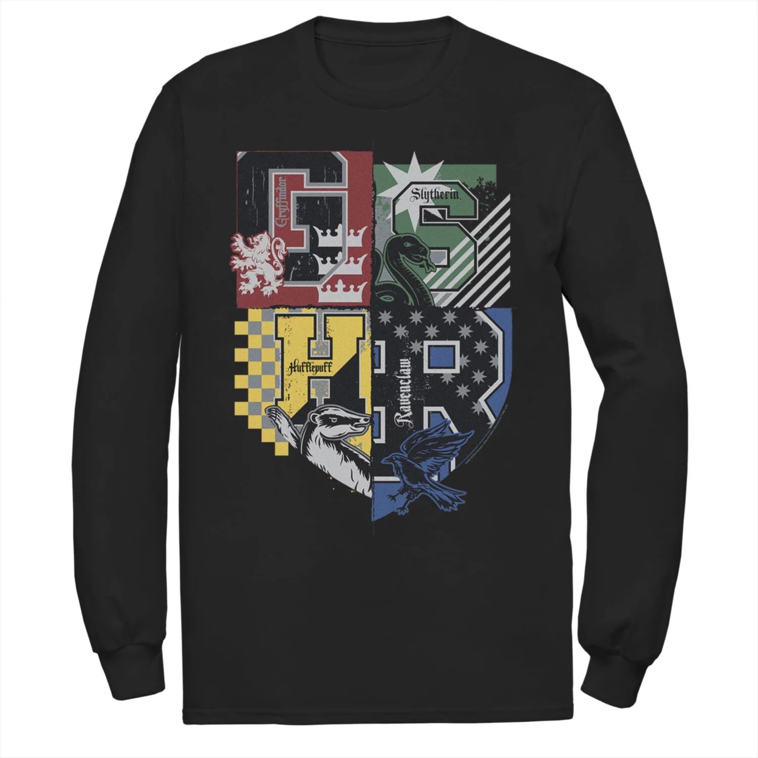 Мужская футболка с цветным значком «Дары смерти» и 2 гербами дома Licensed Character 
Мужская футболка с цветным значком «Дары смерти» и 2 гербами дома Licensed Character