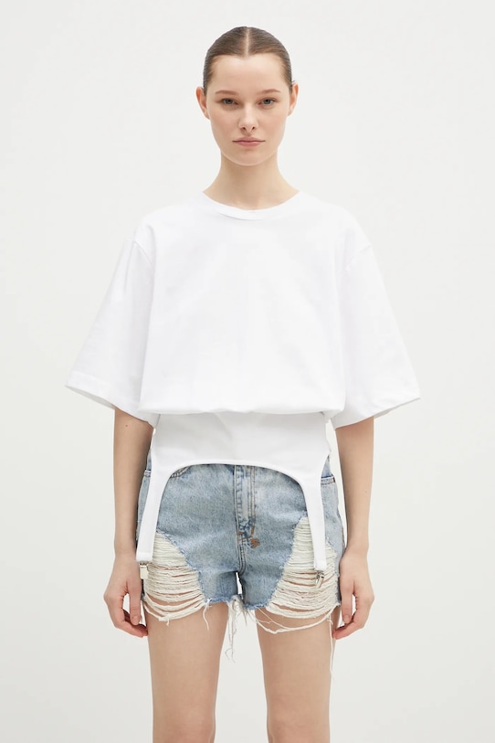 Хлопковая футболка с подтяжками Suspender Belt Fiorucci, белый
Хлопковая футболка с подтяжками Suspender Belt Fiorucci, белый