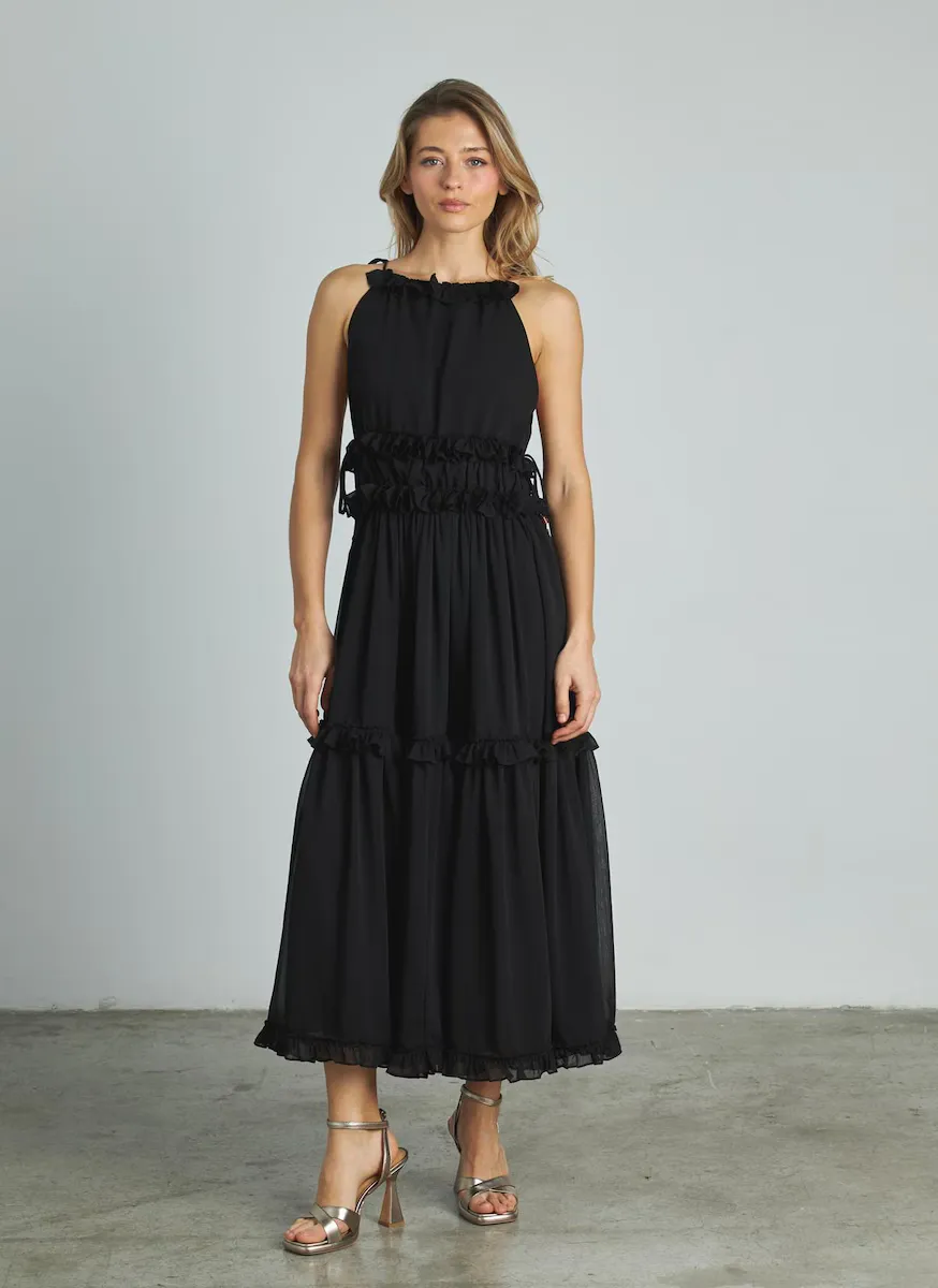 Миди-платье с принтом и воротником халтер Alma en Pena, черный
Миди-платье с принтом и воротником халтер Alma en Pena, черный