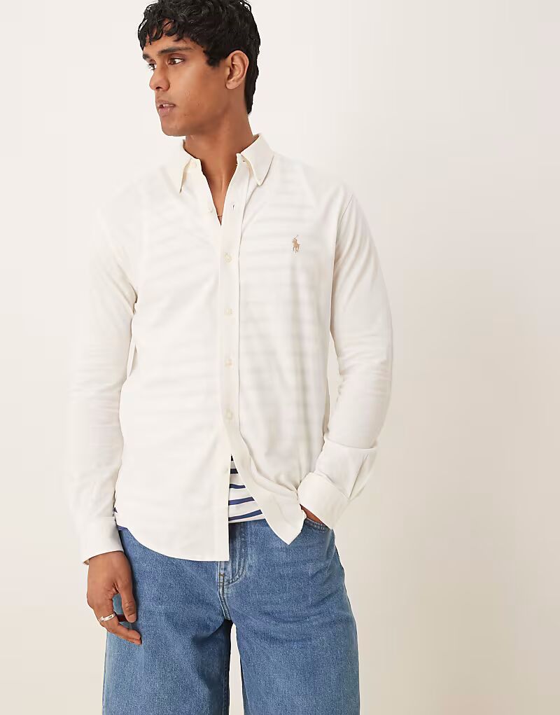 Рубашка из пике с логотипом Polo Ralph Lauren кремового цвета
Рубашка из пике с логотипом Polo Ralph Lauren кремового цвета