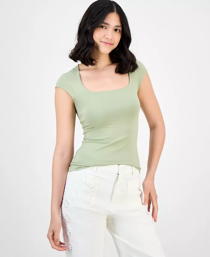 Женский топ с квадратным вырезом и короткими рукавами And Now This, зеленый
Женский топ с квадратным вырезом и короткими рукавами And Now This, зеленый