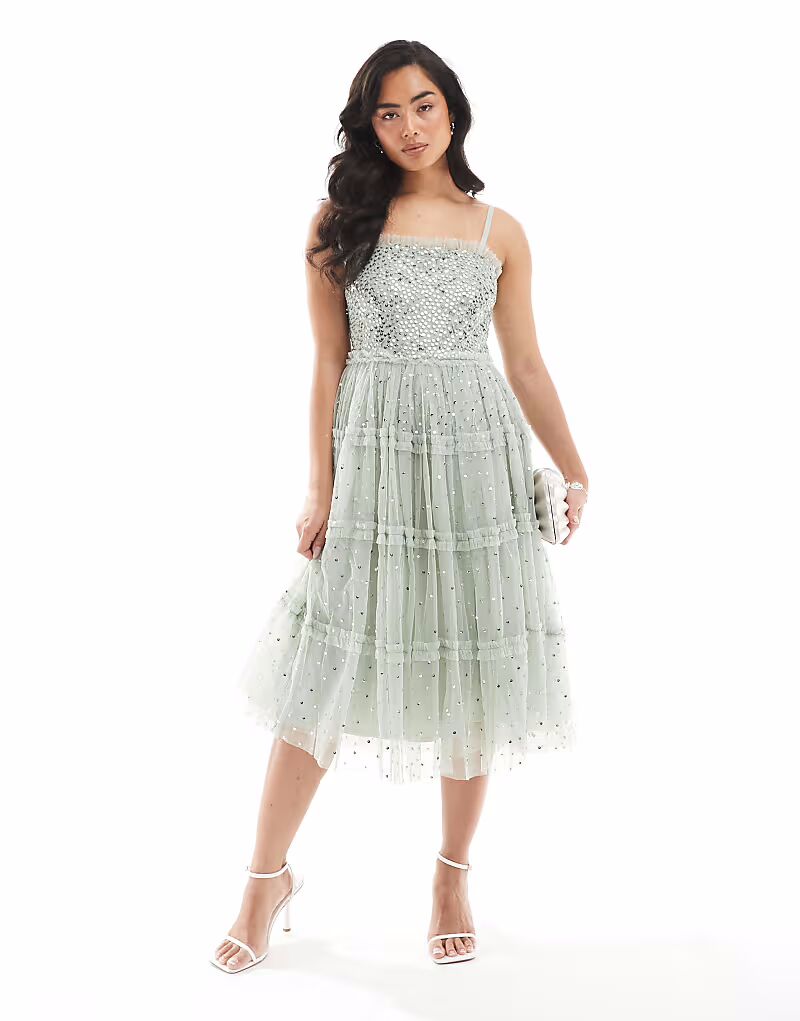 Платье-комбинезон миди Maya с отделкой в виде оборки, шалфейно-зеленого цвета
Платье-комбинезон миди Maya с отделкой в виде оборки, шалфейно-зеленого цвета