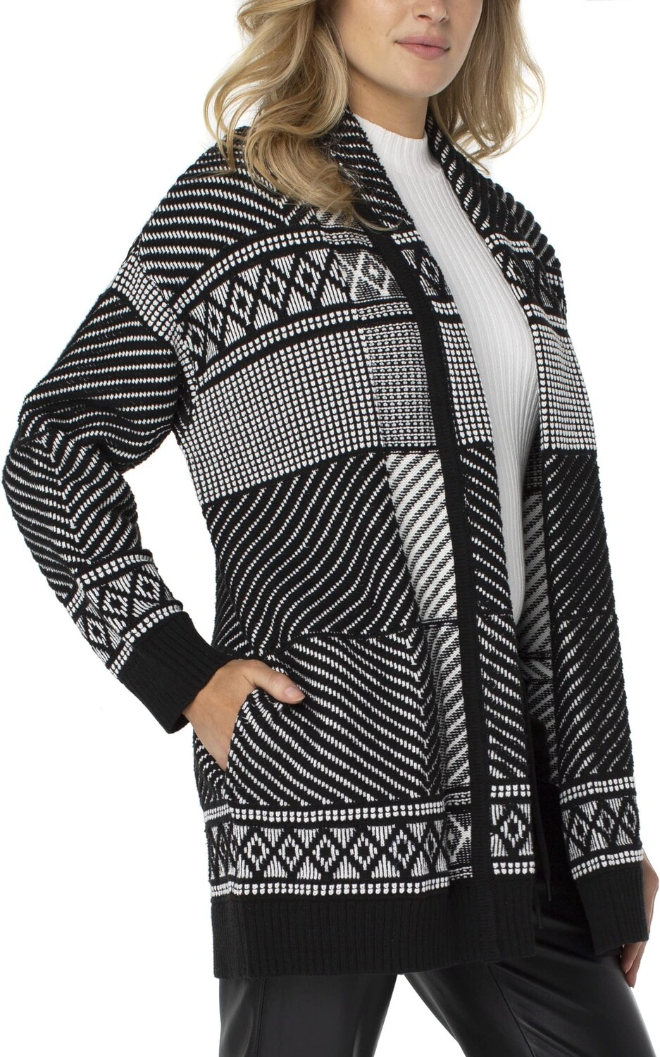 Свитер Long Sleeve Open Front Cardigan Liverpool Los Angeles, цвет Black/White Jacquard
Свитер Long Sleeve Open Front Cardigan Liverpool Los Angeles, цвет Black/White Jacquard