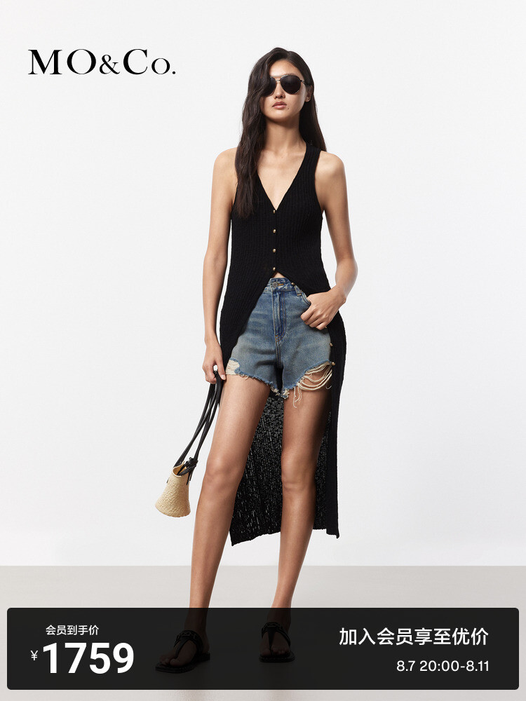 Вязаный жилет Moco удлиненный из тонкой пряжи, черный
Вязаный жилет Moco удлиненный из тонкой пряжи, черный