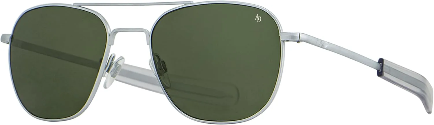 Оригинальные солнцезащитные очки-пилот AO American Optical | Линзы SkyMaster | Доступны поляризованные и неполяризованные линзы, Matte Silver / Calobar Green Lens
Оригинальные солнцезащитные очки-пилот AO American Optical | Линзы SkyMaster | Доступны поляризованные и неполяризованные линзы, Matte Silver / Calobar Green Lens