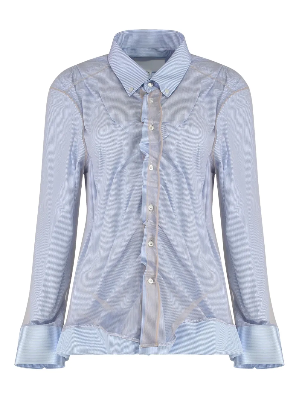 Полосатая рубашка со сборками MAISON MARGIELA, синий
Полосатая рубашка со сборками MAISON MARGIELA, синий