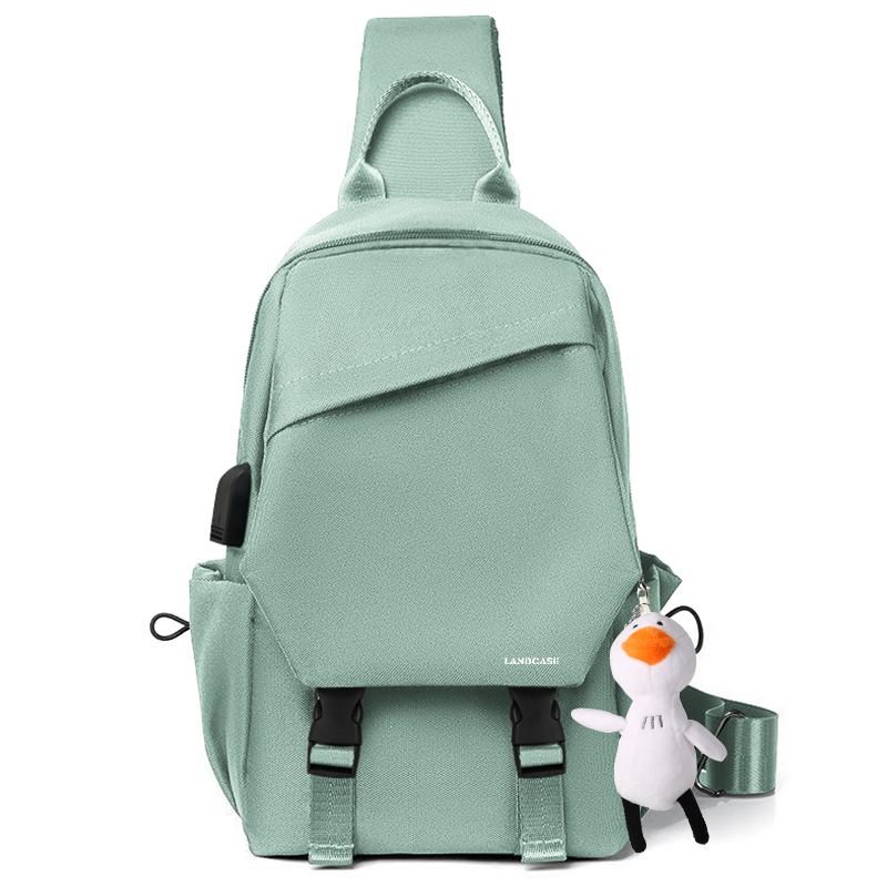 LANDCASE Тканевый мессенджер слинг рюкзак унисекс разноцветный, Light Green+Flying Duck Charm 
LANDCASE Тканевый мессенджер слинг рюкзак унисекс разноцветный, Light Green+Flying Duck Charm