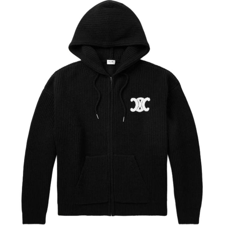 Celine Мужской свитер с капюшоном, черный, средней высоты
Celine Мужской свитер с капюшоном, черный, средней высоты