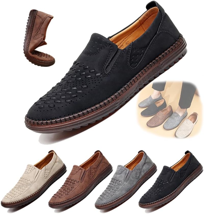 Мужские дышащие кожаные лоферы-слипоны, повседневные сетчатые туфли с мягкой резиновой подошвой, легкие удобные балетки для летнего комфорта Generic, черный
Мужские дышащие кожаные лоферы-слипоны, повседневные сетчатые туфли с мягкой резиновой подошвой, легкие удобные балетки для летнего комфорта Generic, черный