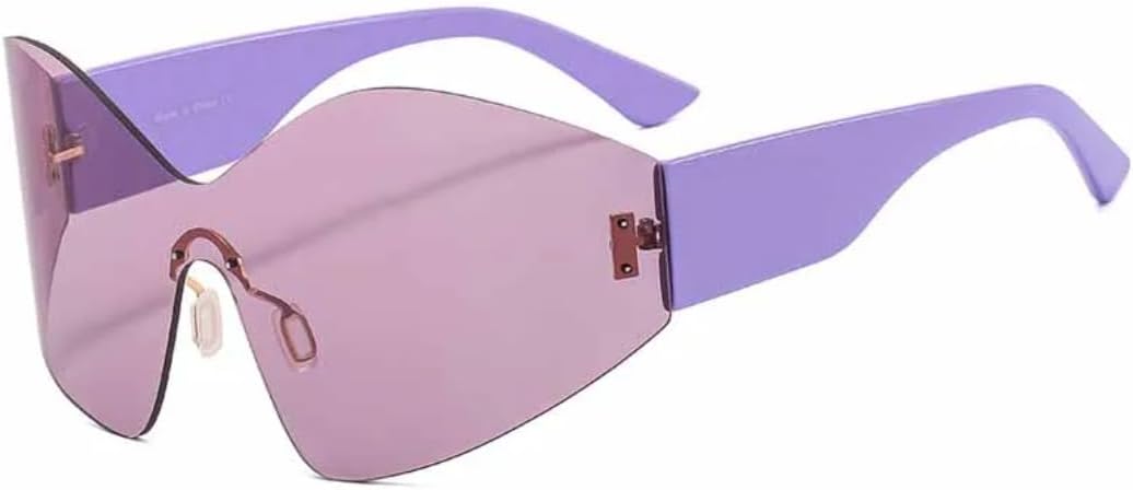 Женские солнцезащитные очки без оправы, цельные, модные, в стиле киберпанк, роскошные, увеличенного размера, мужские, для активного отдыха, с защитой от ультрафиолета UV400 TVTBBVV, Purple Purple
Женские солнцезащитные очки без оправы, цельные, модные, в стиле киберпанк, роскошные, увеличенного размера, мужские, для активного отдыха, с защитой от ультрафиолета UV400 TVTBBVV, Purple Purple