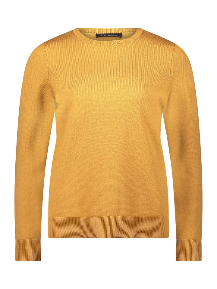 Betty Barclay Простой вязаный пуловер с круглым вырезом золотистого цвета
Betty Barclay Простой вязаный пуловер с круглым вырезом золотистого цвета
