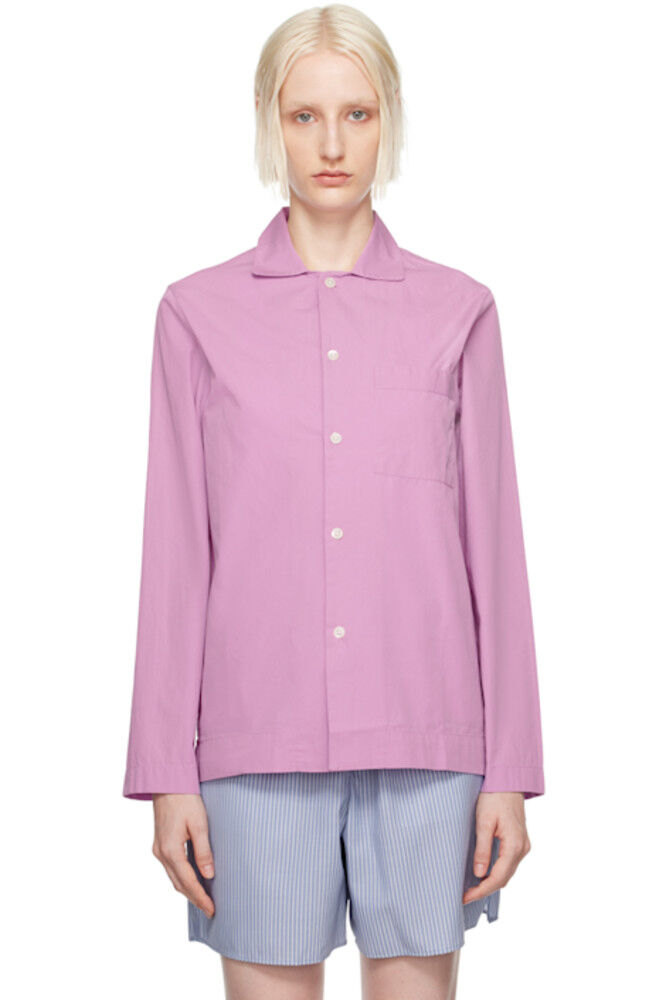 Фиолетовая пижамная рубашка с длинным рукавом Tekla 
Фиолетовая пижамная рубашка с длинным рукавом Tekla