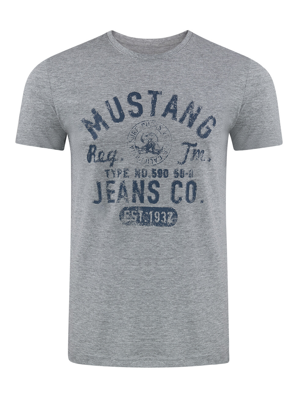 Футболка Mustang Basic Print Tee, серый 
Футболка Mustang Basic Print Tee, серый