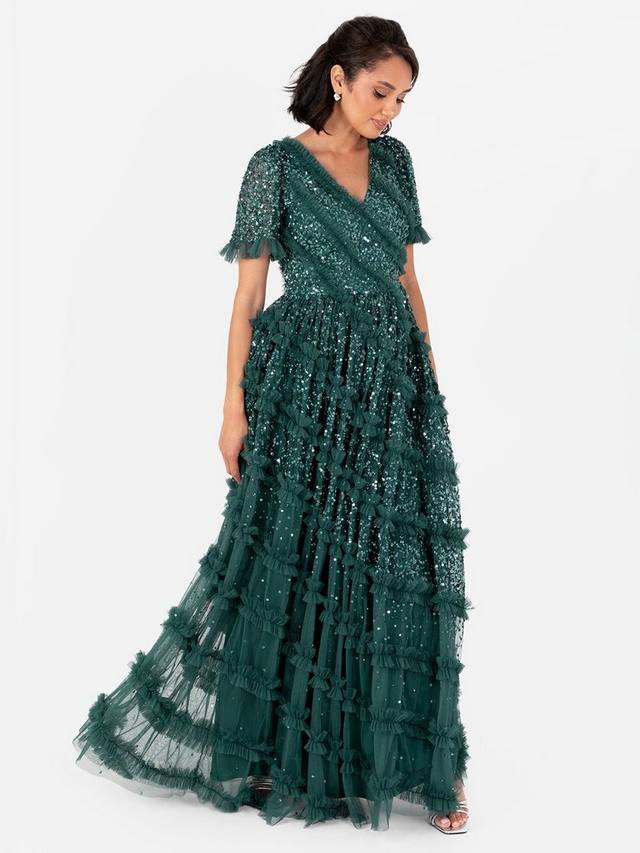Асимметричное платье макси с пайетками и рюшами Maya Deluxe, цвет Emerald
Асимметричное платье макси с пайетками и рюшами Maya Deluxe, цвет Emerald