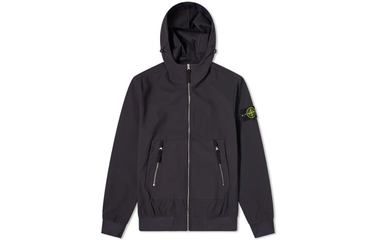 Куртка Stone Island с карманами на молнии, черный 
Куртка Stone Island с карманами на молнии, черный