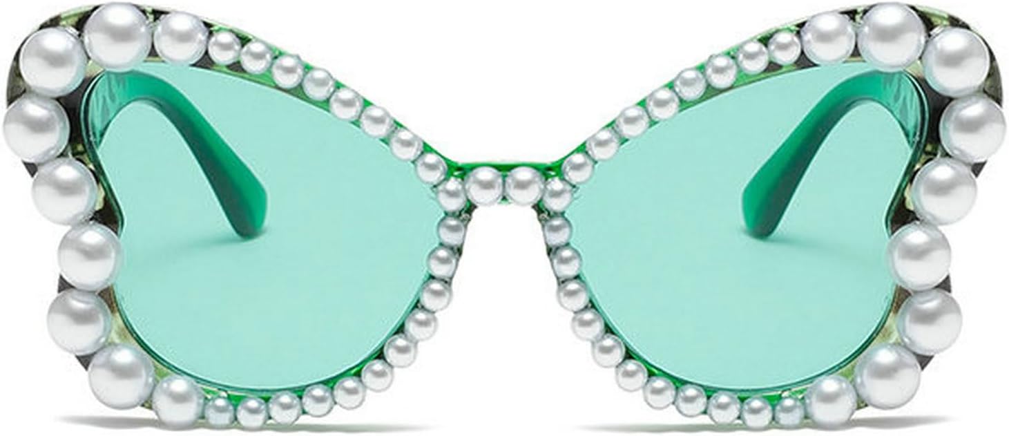 COTIA Модные солнцезащитные очки с бабочками и жемчугом для женщин, трендовые ретро-стиль, необычной формы, ручной работы, милые, с блестками и жемчугом, модель W35, Green
COTIA Модные солнцезащитные очки с бабочками и жемчугом для женщин, трендовые ретро-стиль, необычной формы, ручной работы, милые, с блестками и жемчугом, модель W35, Green