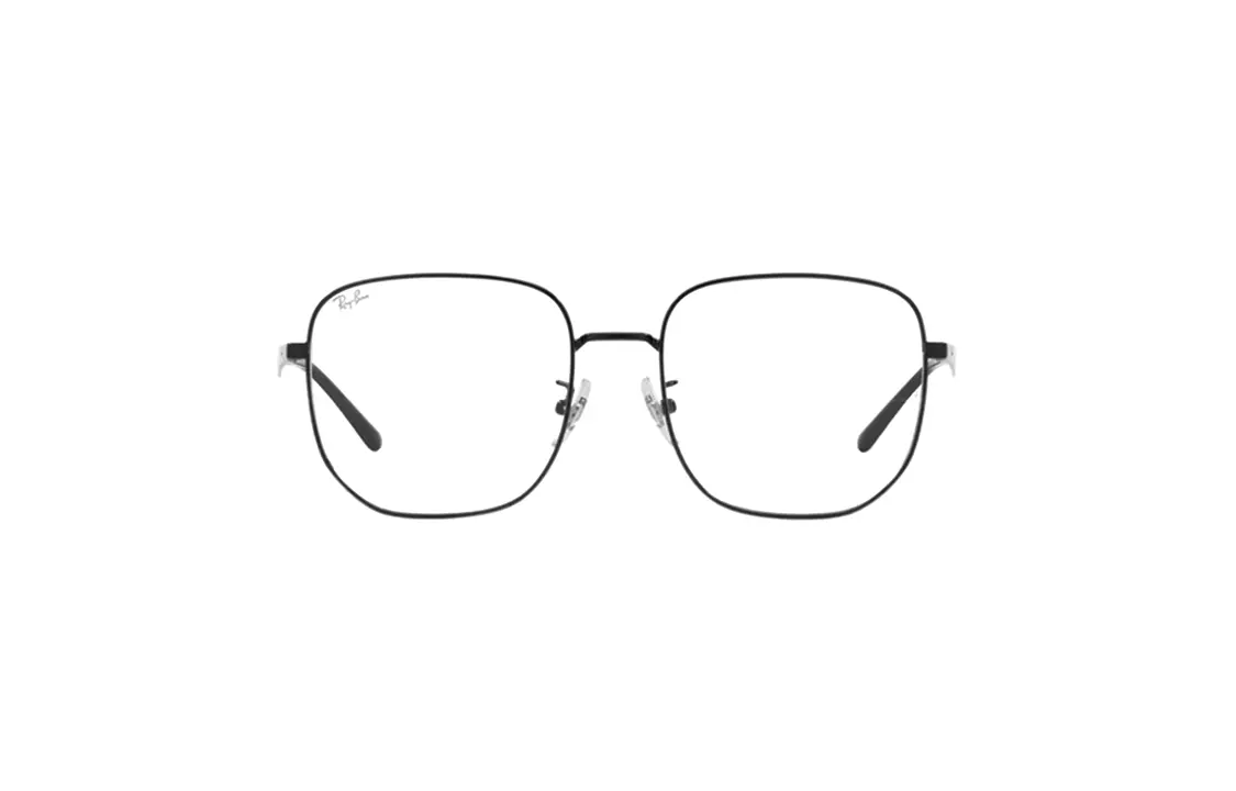 RayBan Металлическая оправа для очков асимметричной формы унисекс разноцветная, Black