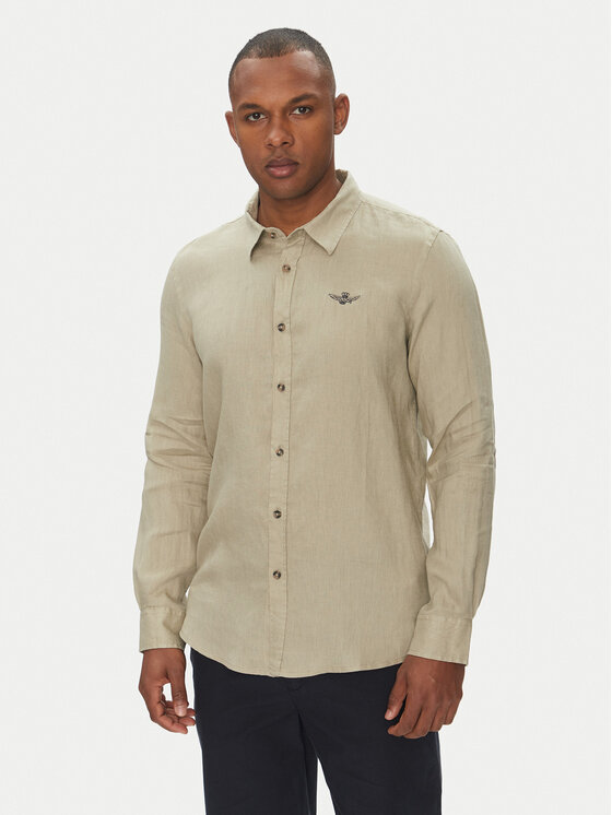 Рубашка обычного кроя 251CA1239CT3089 Aeronautica Militare, бежевый 
Рубашка обычного кроя 251CA1239CT3089 Aeronautica Militare, бежевый