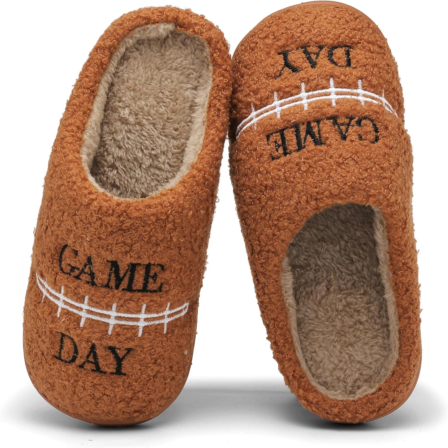 Женские и мужские спортивные тапочки INMINPIN с мягким плюшем, уютные домашние тапочки для спальни, для дома и улицы с противоскользящей подошвой для любителей спорта, Football Brown
Женские и мужские спортивные тапочки INMINPIN с мягким плюшем, уютные домашние тапочки для спальни, для дома и улицы с противоскользящей подошвой для любителей спорта, Football Brown
