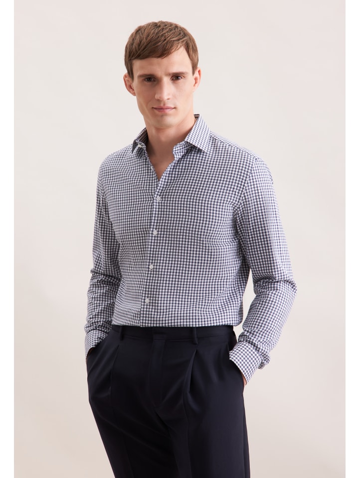 Рубашка фланелевая темно-синего цвета Seidensticker
Рубашка фланелевая темно-синего цвета Seidensticker